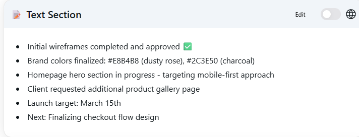 Notes & Updates